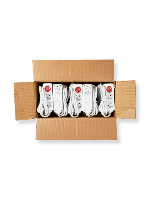 Nedis EXSO315F1WTB földelt 3 aljzatos elosztó, 1,5m, H05VV-F 3G1,5mm2, 3680 W | 16 A