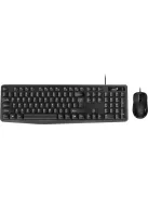 GENIUS Vezetékes Billentyűzet + egér KM-170 USB HUN Fekete